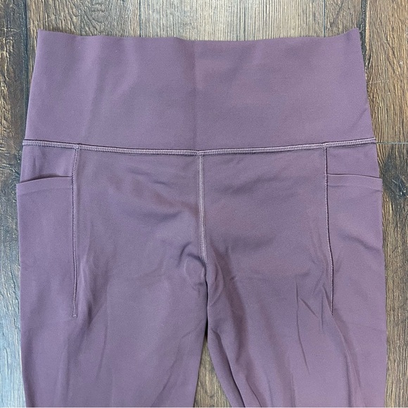 Athleta Salutation Stash Pocket Purple Leggings  SZ MED - Picture 4 of 7